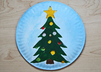 Christmas tree paper plate craft