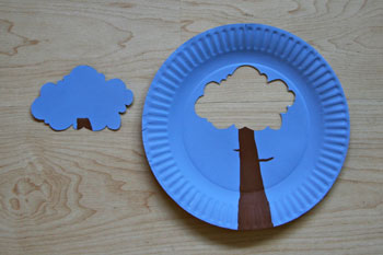 paper plate autumn tree