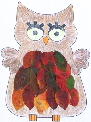 Leaf owl paper craft