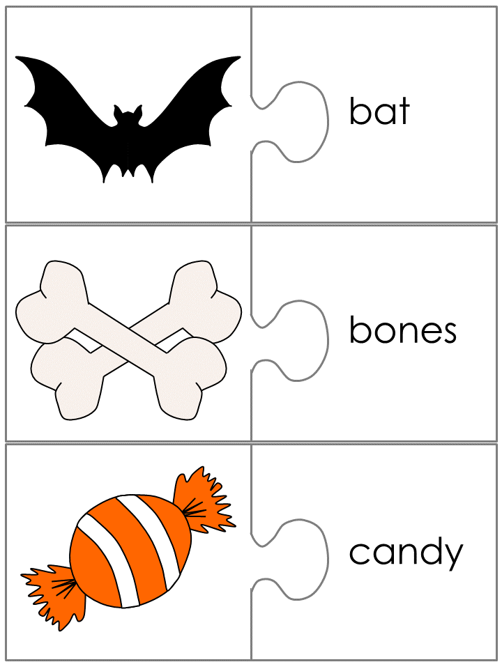Halloween Jigsaw Word Match