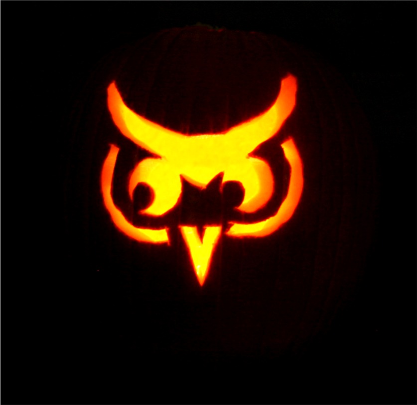 Owl Head Pumpkin Carving Pattern