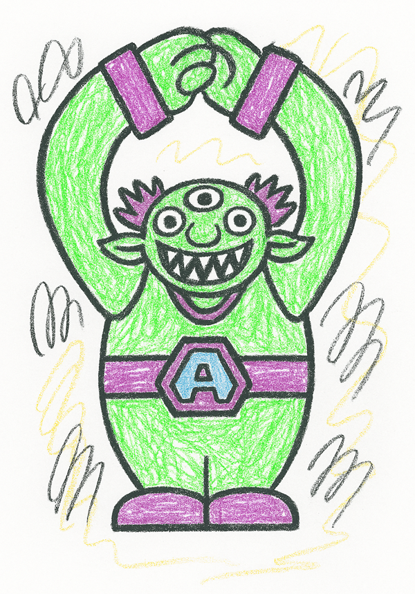 finished alien doorknob hanger craft for kids