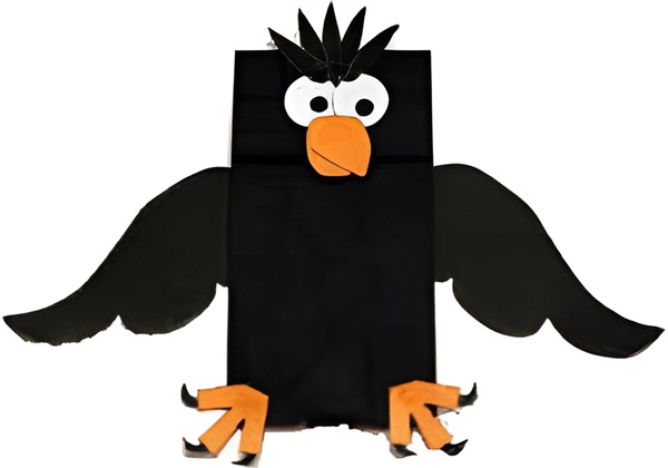 Paper Bag Raven Craft