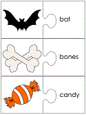 Halloween jigsaw word match