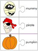 Halloween jigsaw word match