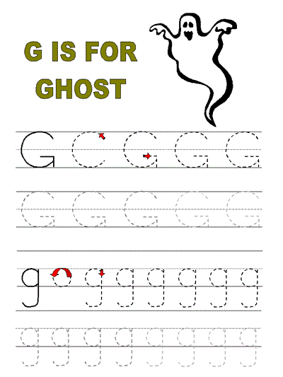 letter g tracer page
