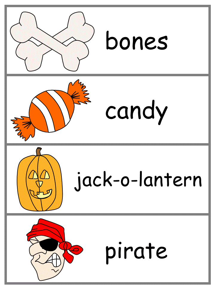 Halloween Word Wall Word printable