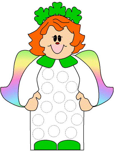 St patrick's day angel Bingo Dauber art worksheet