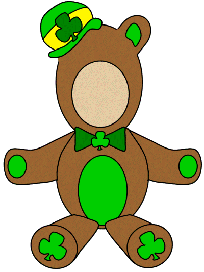 Draw the Face on the Saint Patrick's Day bear