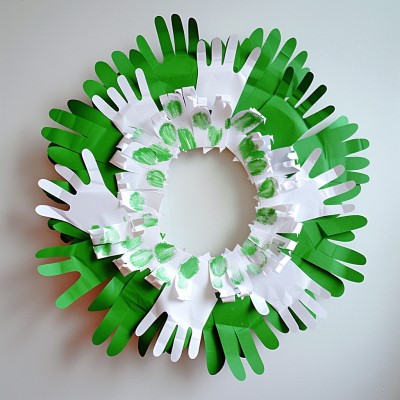Saint Patrick's Day handprint wreath