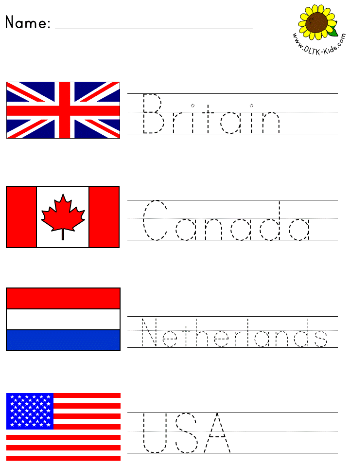 block print tracer page - Britain, Canada, Netherlands, USA