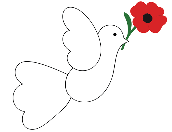 Easy dove and poppy paper craft