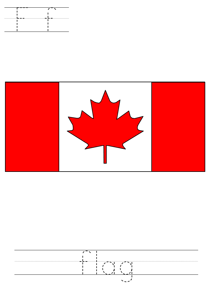 Ff flag (Canada) block print tracer page