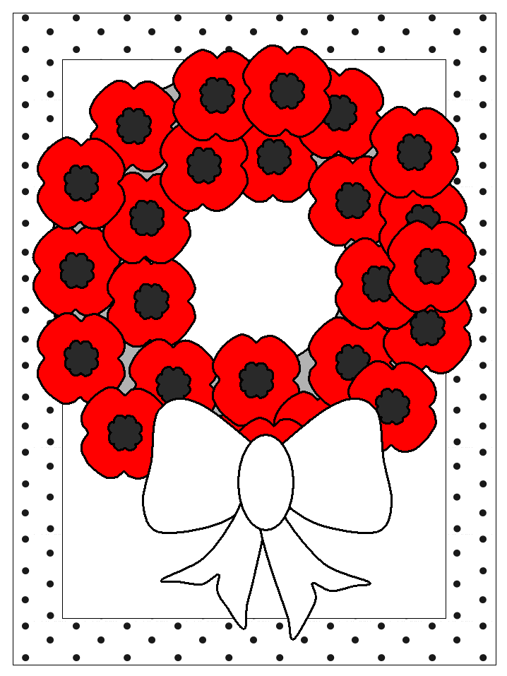 poppy wreath coloring page