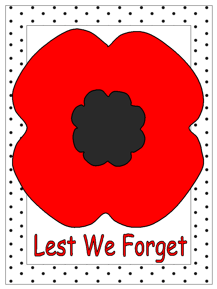 Lest We Forget coloring page