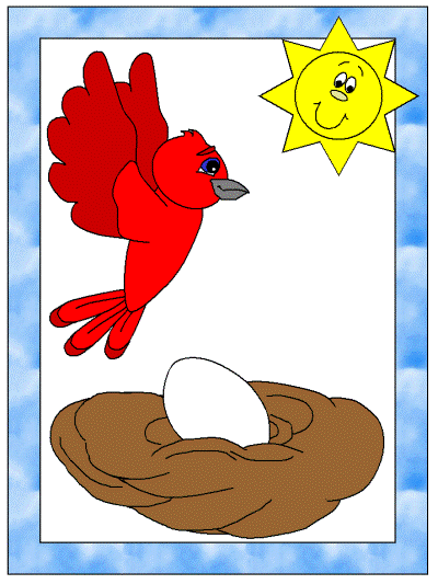 spring bird's nest coloring page