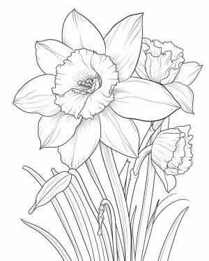 Spring flower Coloring Page - daffodil