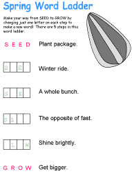 spring word ladder puzzles
