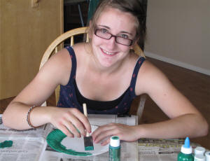 painting the Watermelon Paper Plate Craft 
