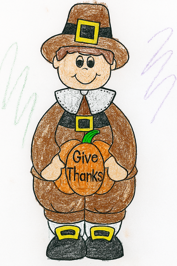 finished pilgrim boy paper craft