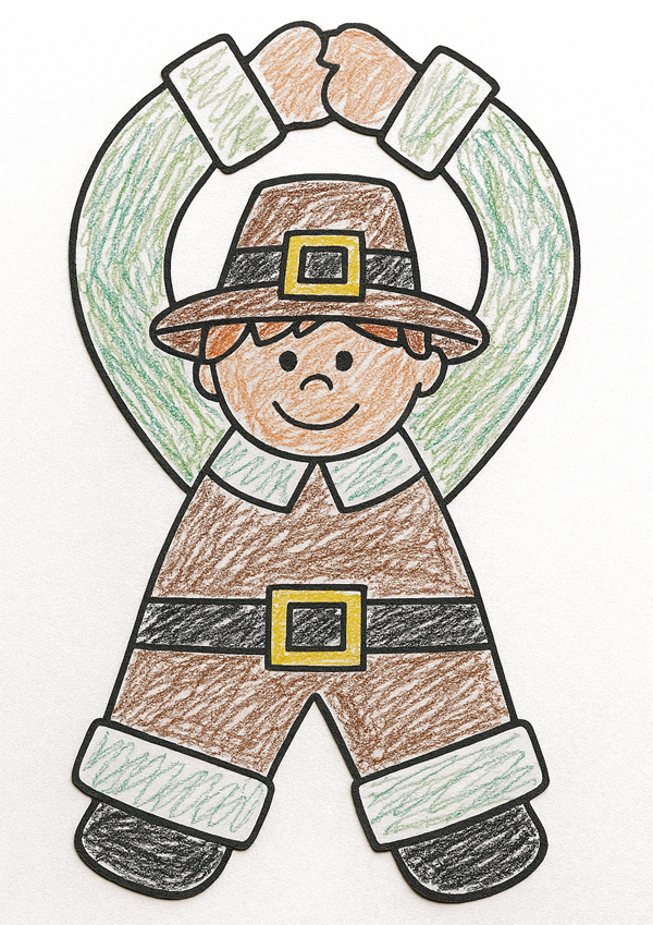 finished Pilgrim Doorknob Hanger