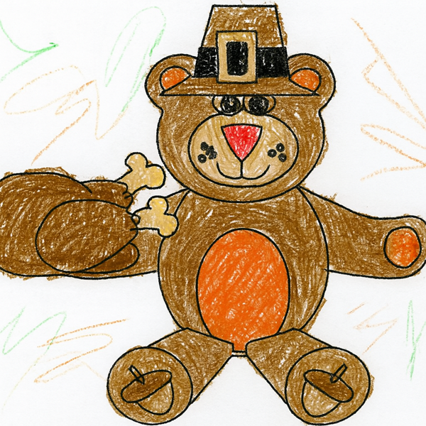 Thanksgiving Bear Paper Craft