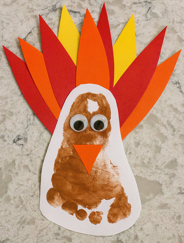 footprint turkey toddler craft