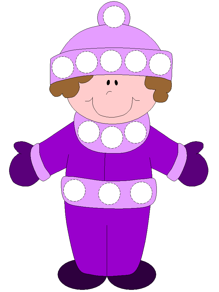 Winter Bingo Dauber Art of a girl dressed for winter