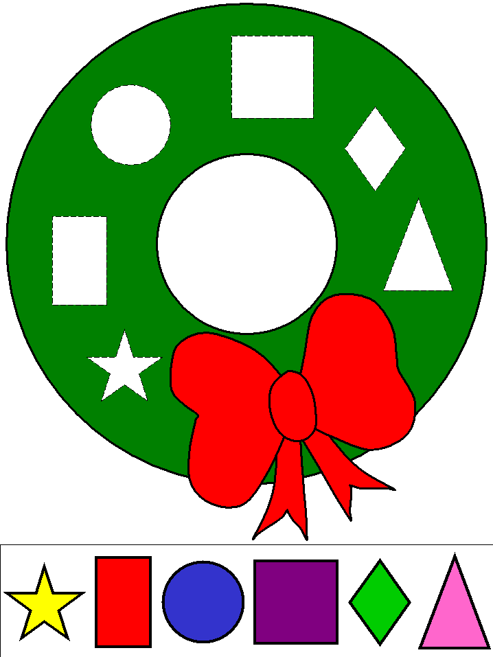 Shaped Christmas Wreath Coloring Page