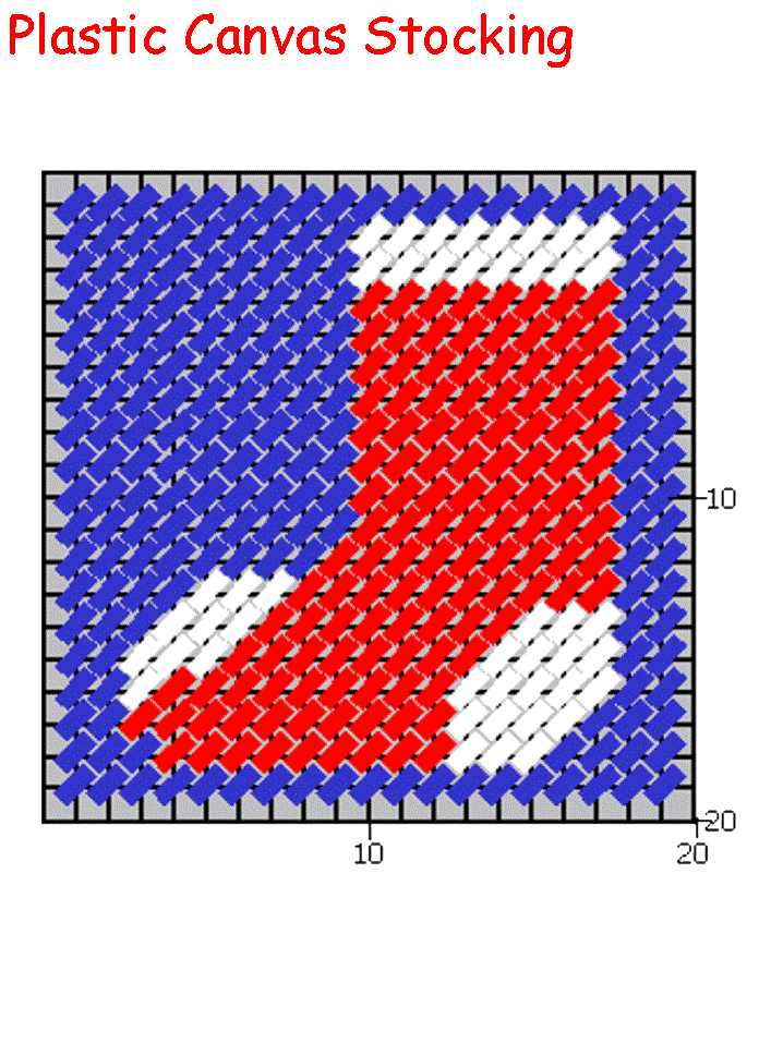 canvas Christmas stocking ornament