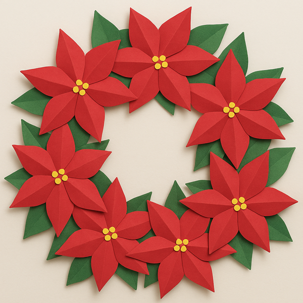 paper poinsietta wreath