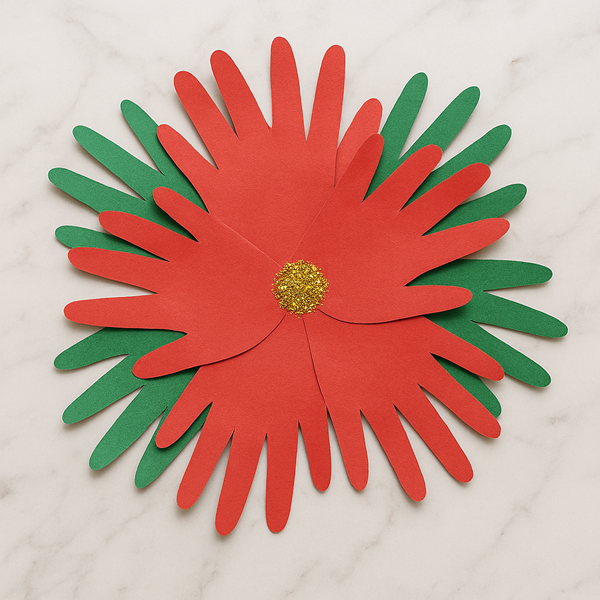 Poinsettia handprint flower