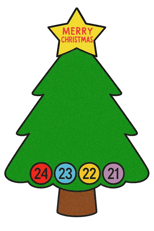 Paper Advent Calendar Christmas Tree craft