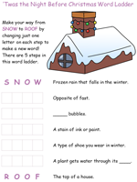 Twas the Night Before Christmas Word Ladder Puzzles