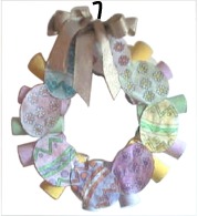 Toilet Paper Roll Easter Wreath - Eggs