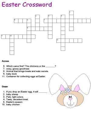 Easter printable crossword