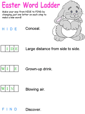 easter word ladder printable