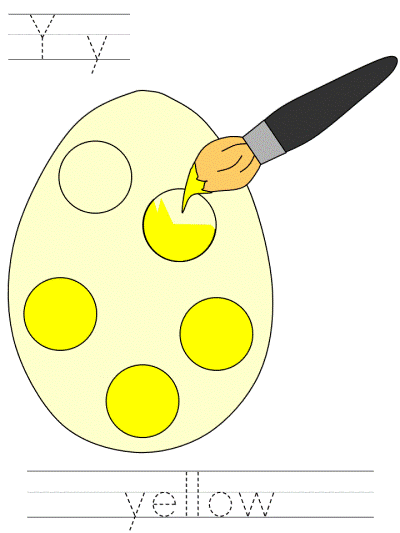 easter tracer page, Yy yellow