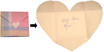 folded heart message