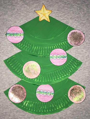 Christmas tree paper plate craft