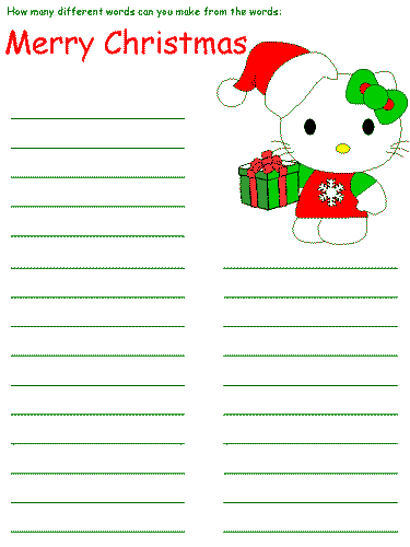 christmas word mining puzzles