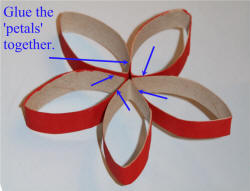 Glue the 'petals' together.