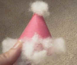 glue cotton onto hat