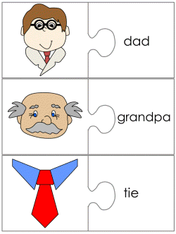 Father's day jigsaw word match