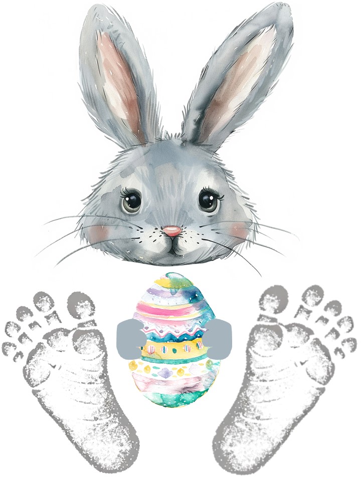 Footprint Easter bunny and egg keepsake craft