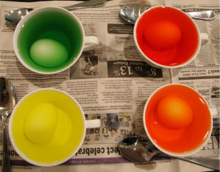 Food Coloring Dyed Easter Eggs