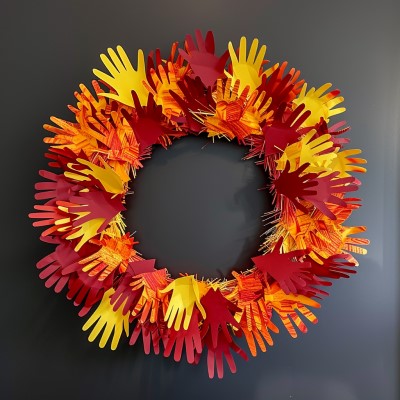 Autumn Handprints Wreath Craft
