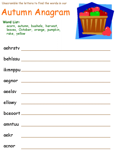 autumn anagram