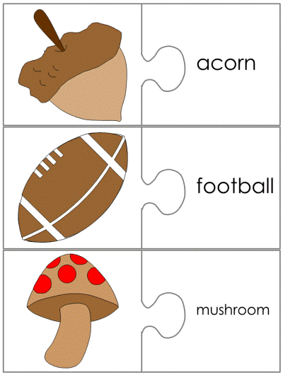 autumn jigsaw word match
