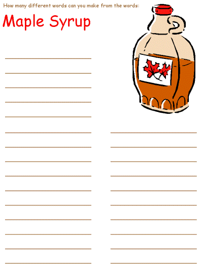 autumn word mining worksheet